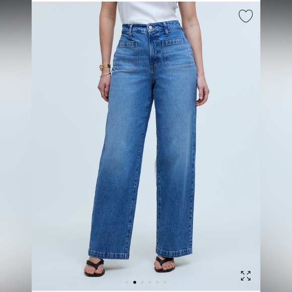 Madewell Petite Curvy Emmett Wide-Leg Jean Patch Pocket Edition - Picture 2 of 14